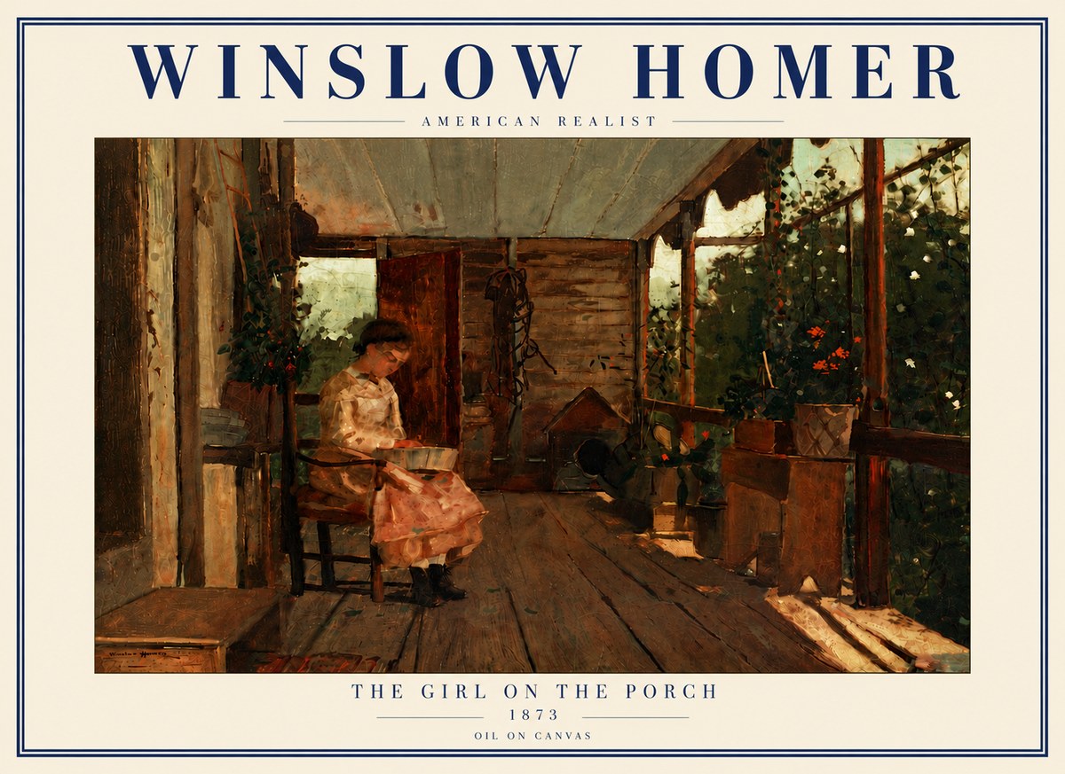 Winslow Homer The Girl on the Porch No6 - Juliste