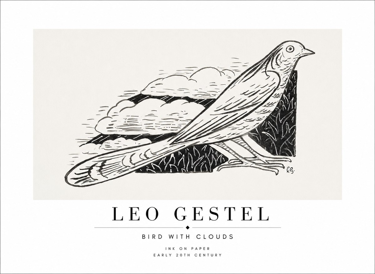 Leo Gestel Bird with Clouds No1 - Juliste