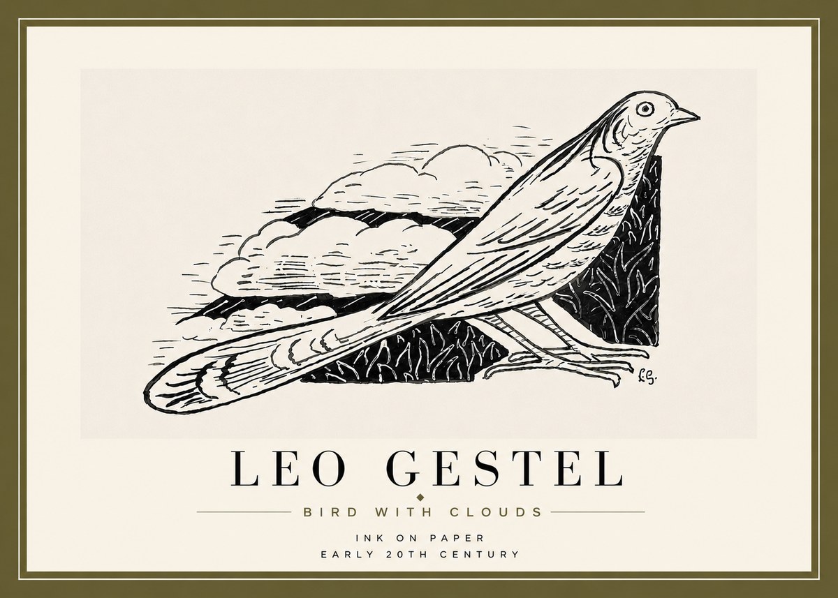 Leo Gestel Bird with Clouds No6 - Juliste