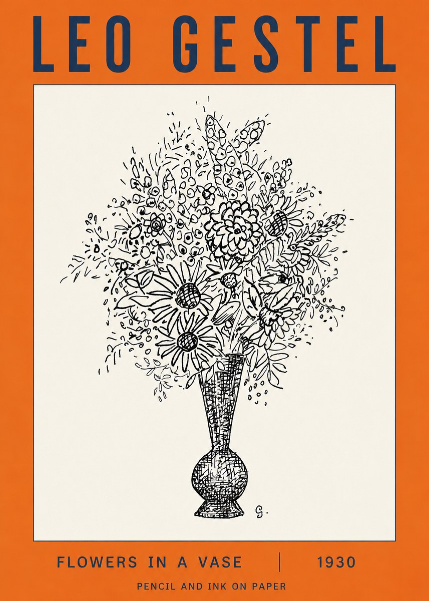 Leo Gestel Flowers in a Vase No2 - Juliste