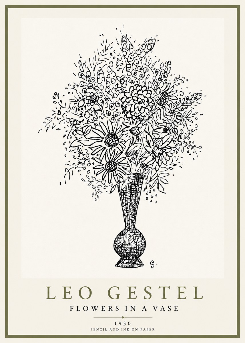 Leo Gestel Flowers in a Vase No3 - Juliste