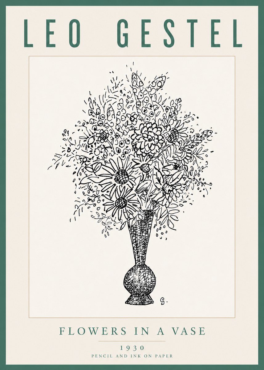 Leo Gestel Flowers in a Vase No5 - Juliste