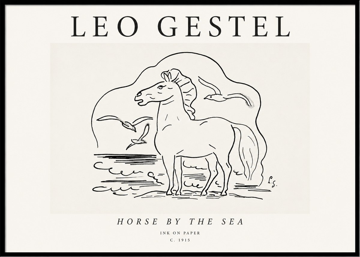 Leo Gestel Horse by the Sea No1 - Juliste