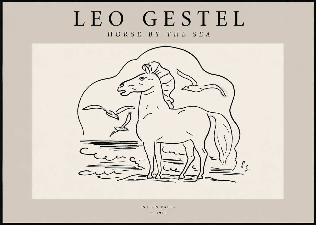 Leo Gestel Horse by the Sea No2 - Juliste