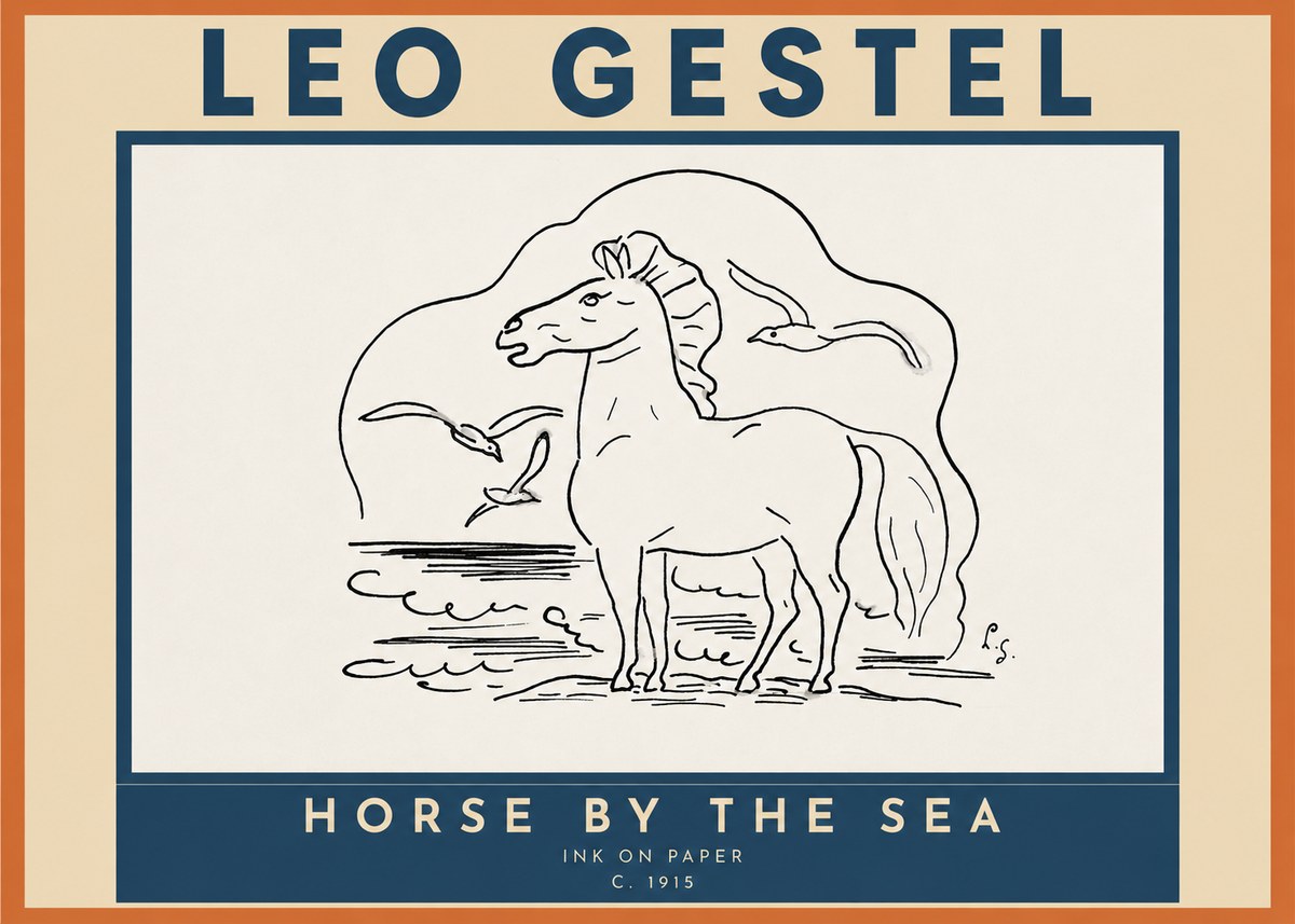 Leo Gestel Horse by the Sea No3 - Juliste