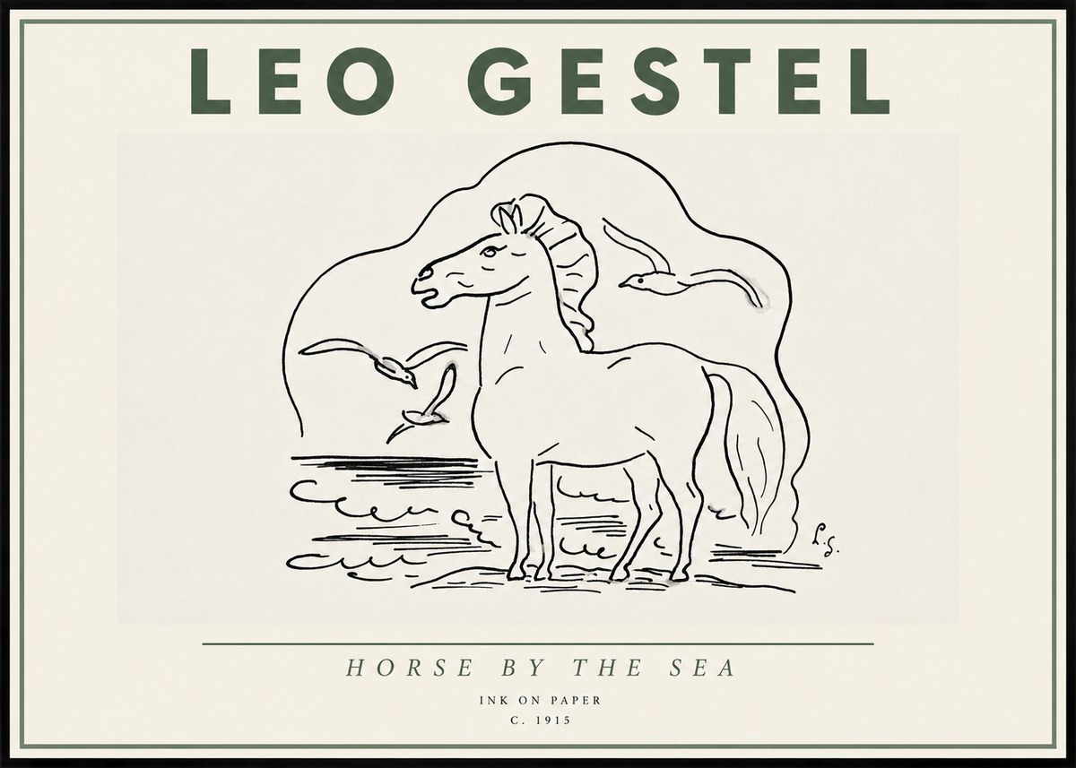 Leo Gestel Horse by the Sea No4 - Juliste