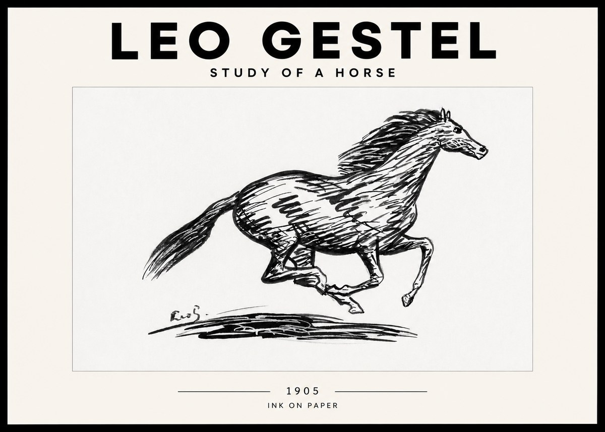 Leo Gestel Study of a Horse No2 - Juliste
