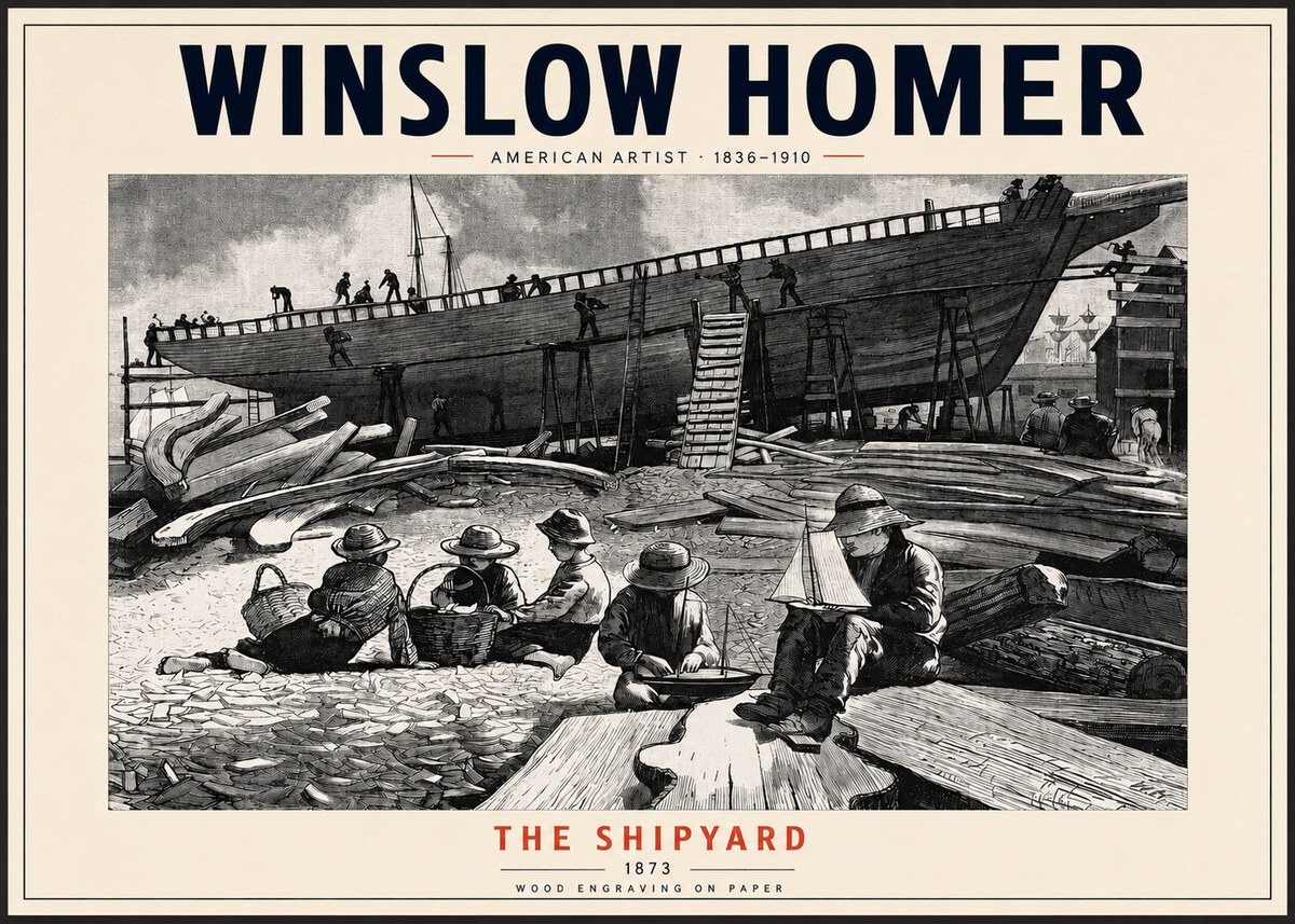 Winslow Homer The Shipyard No2 - Juliste