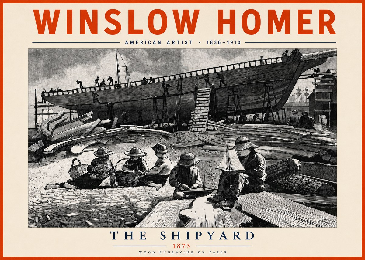 Winslow Homer The Shipyard No3 - Juliste