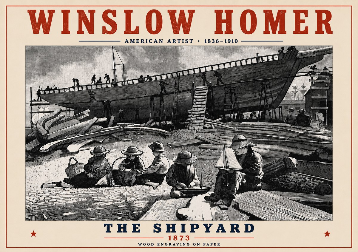 Winslow Homer The Shipyard No6 - Juliste