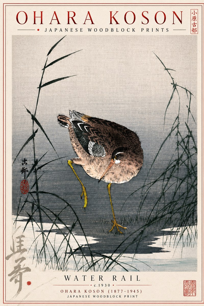 Ohara Koson Water Rail No4 - Juliste