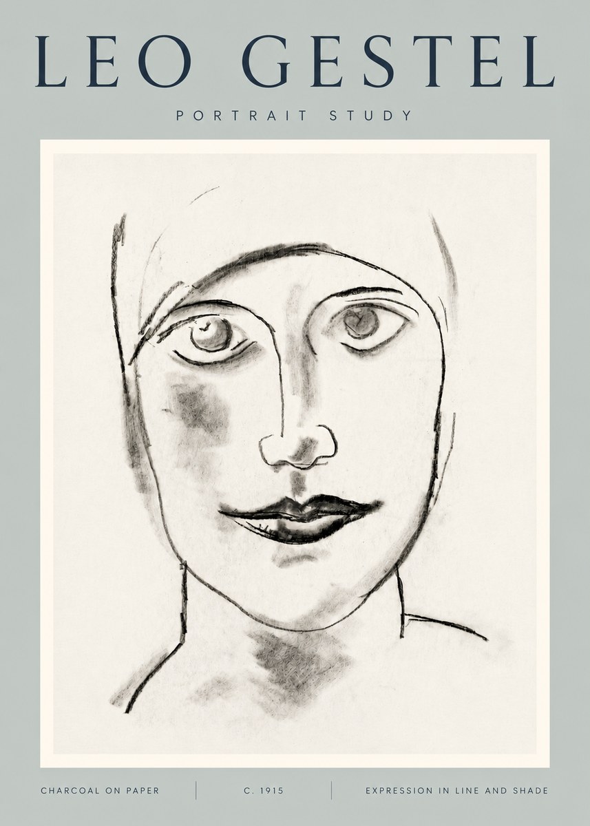 Leo Gestel Portrait Study I No5 - Juliste