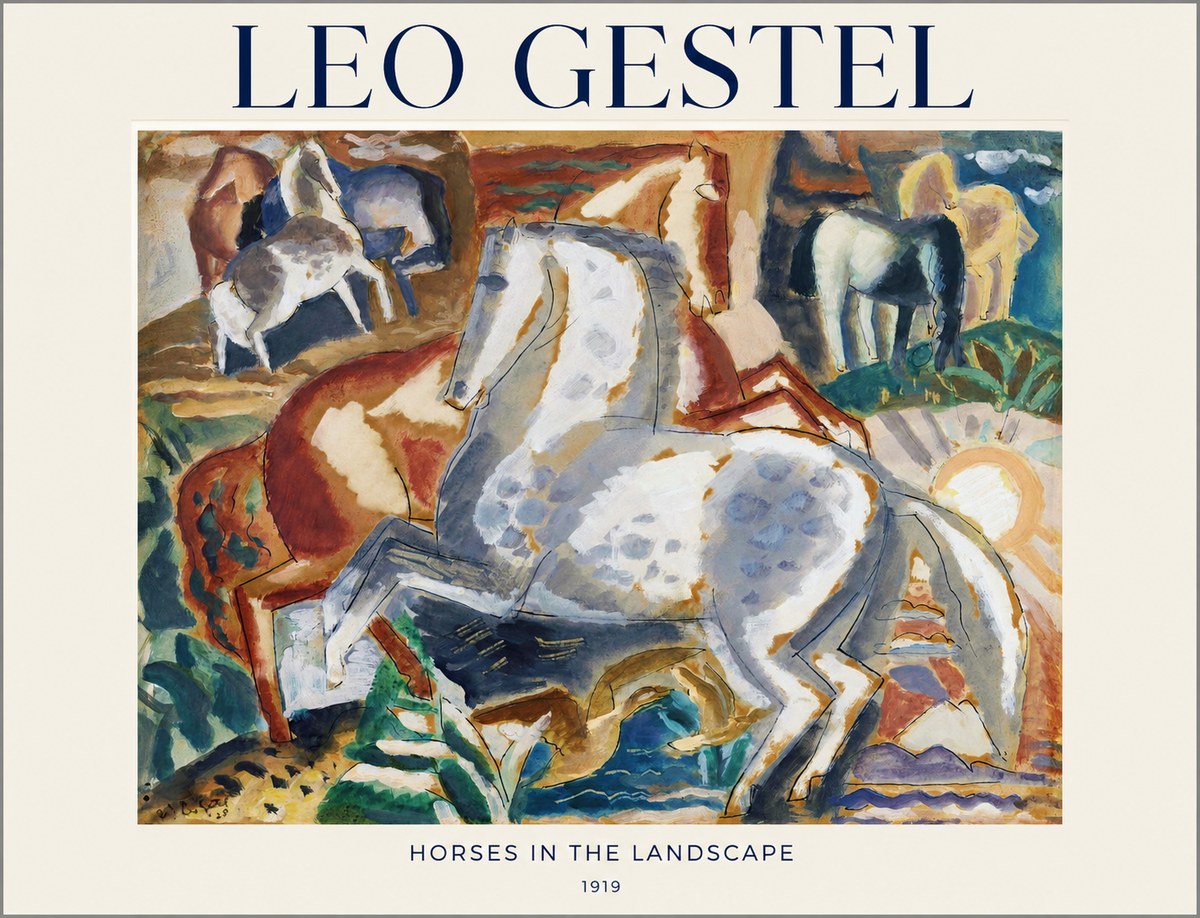 Leo Gestel Horses in the Landscape No1 - Juliste