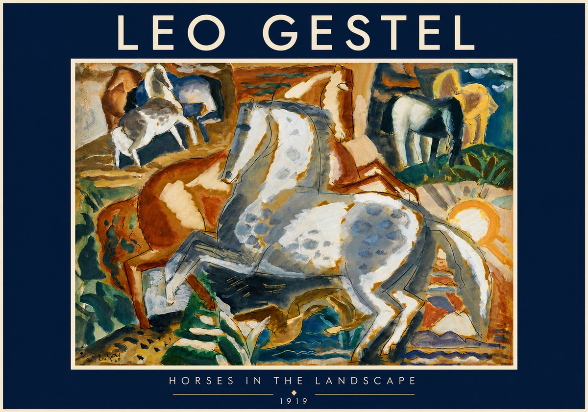 Leo Gestel Horses in the Landscape No5 - Juliste