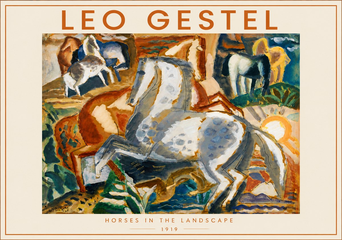 Leo Gestel Horses in the Landscape No6 - Juliste