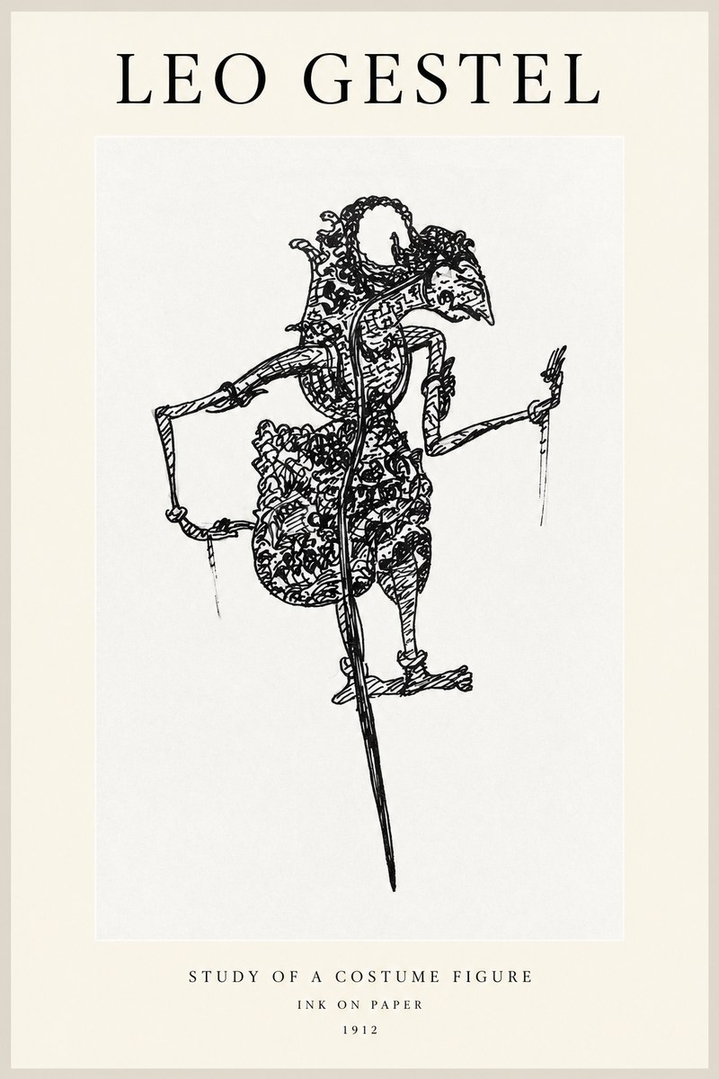 Leo Gestel Study of a Costume Figure No1 - Juliste