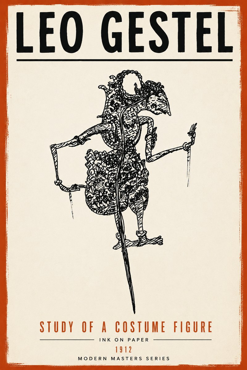 Leo Gestel Study of a Costume Figure No6 - Juliste