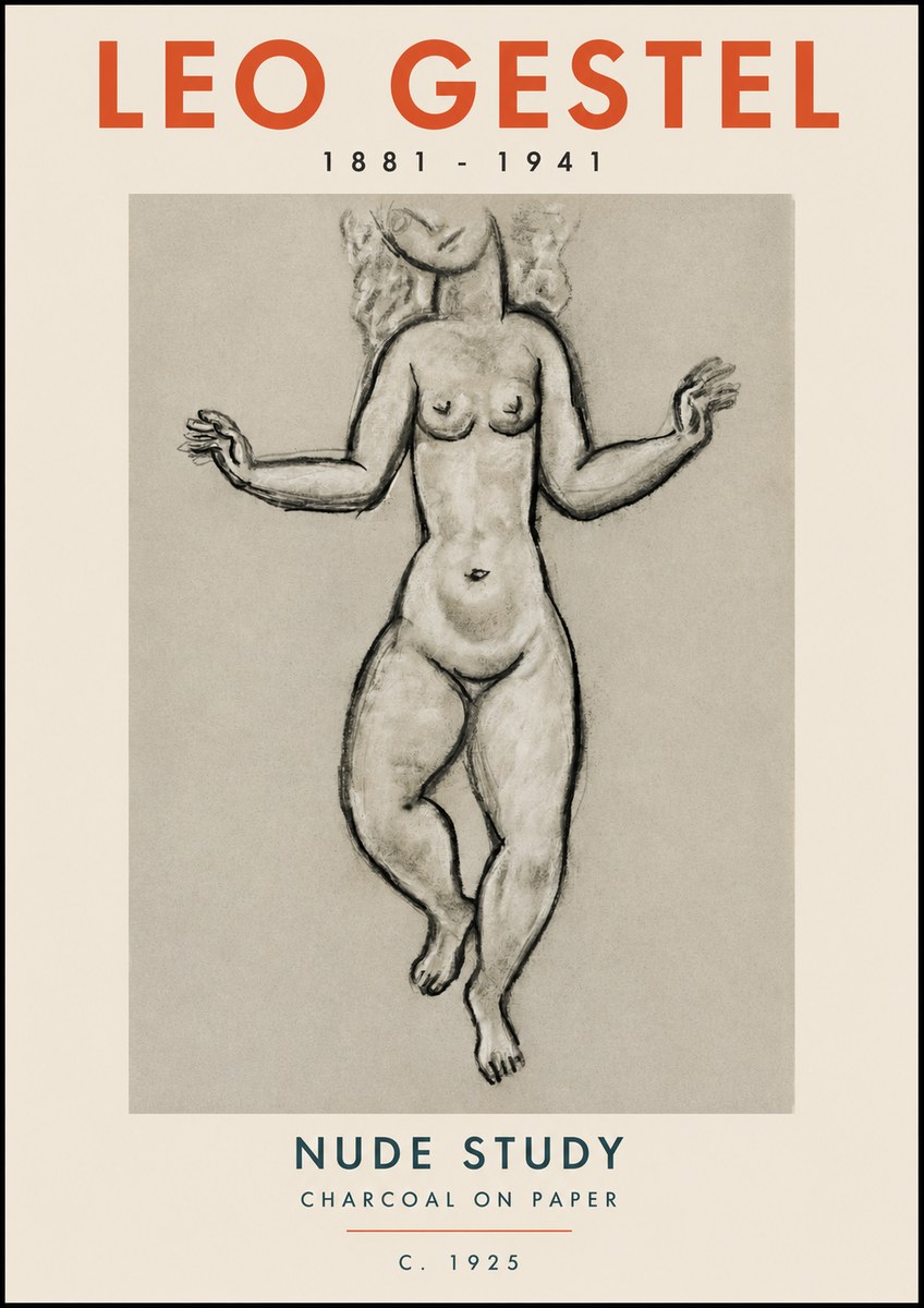 Leo Gestel Nude Study No2 - Juliste