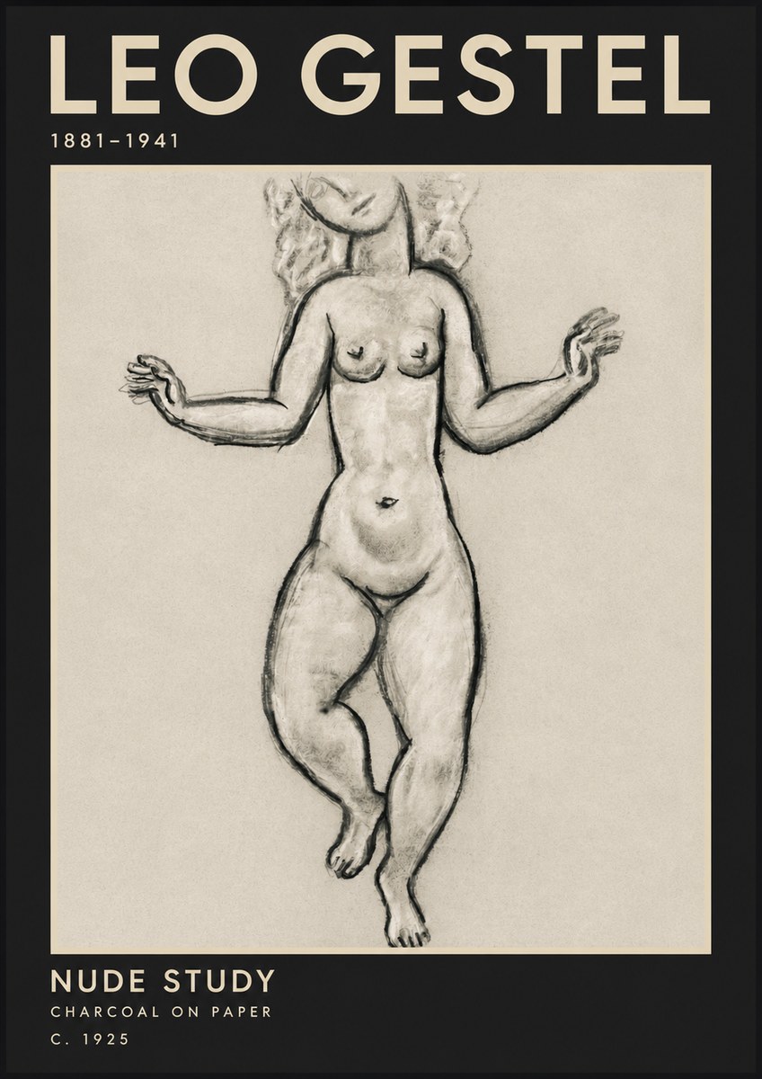 Leo Gestel Nude Study No3 - Juliste