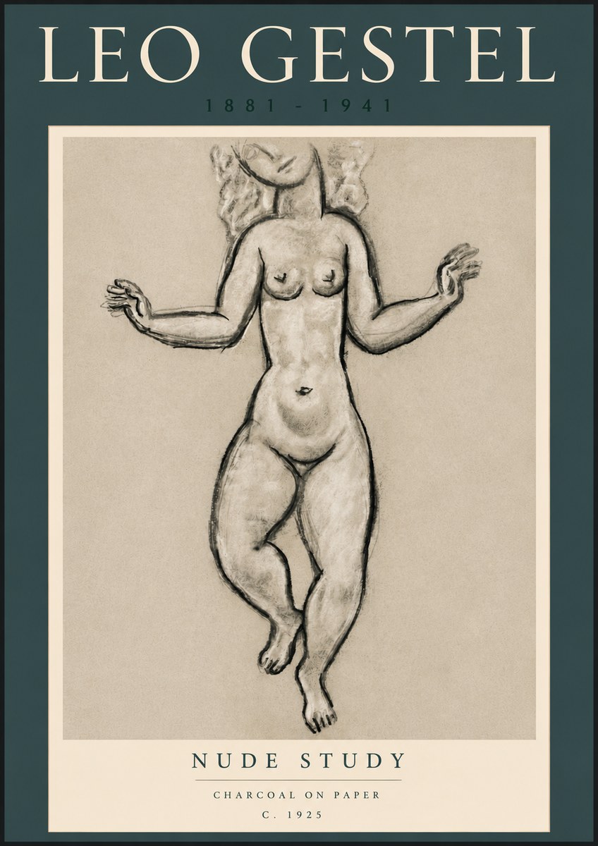 Leo Gestel Nude Study No4 - Juliste