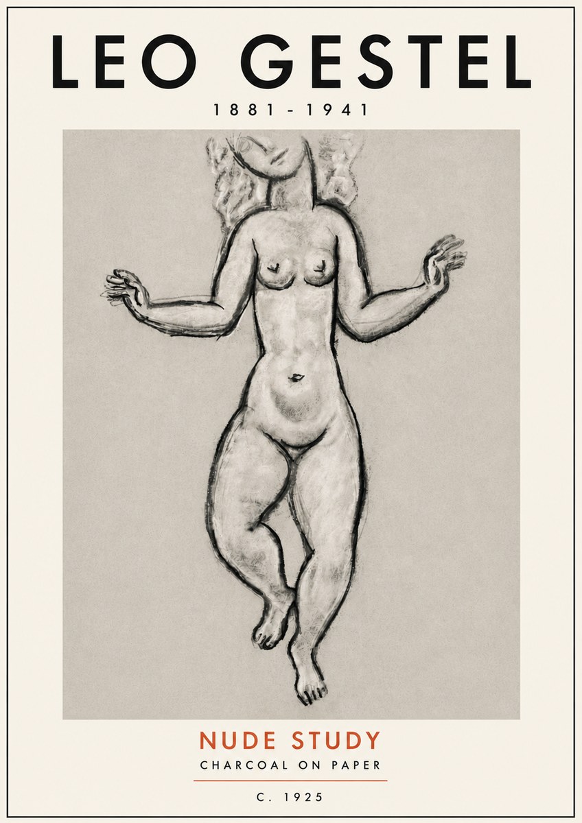 Leo Gestel Nude Study No5 - Juliste