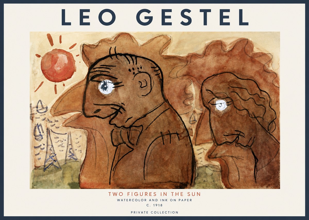 Leo Gestel Two Figures in the Sun No2 - Juliste