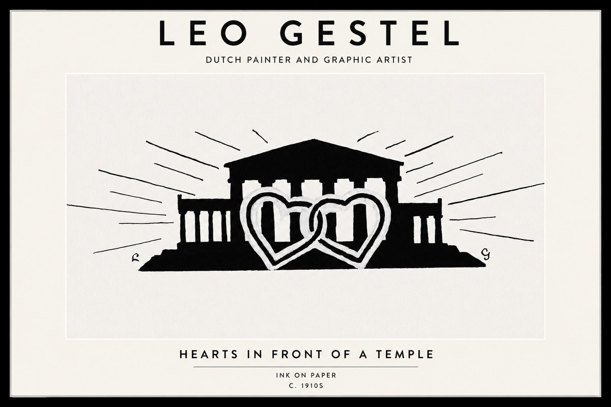 Leo Gestel Hearts in Front of a Temple No1 - Juliste