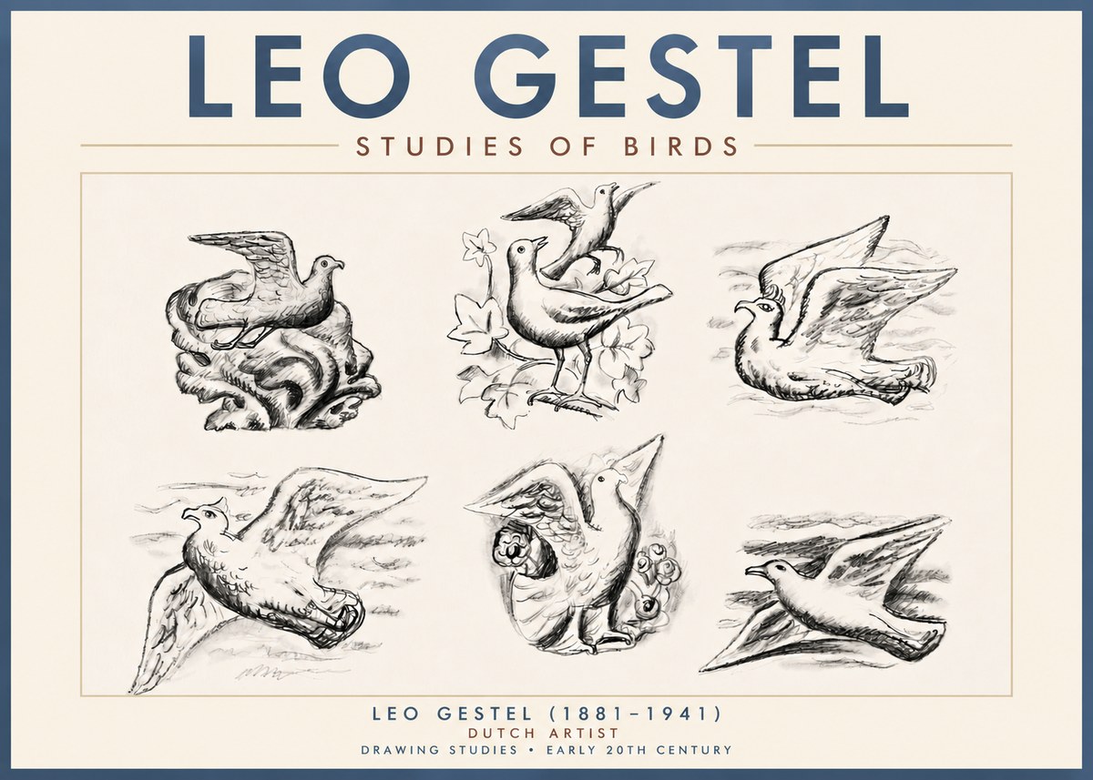 Leo Gestel Studies of Birds No4 - Juliste