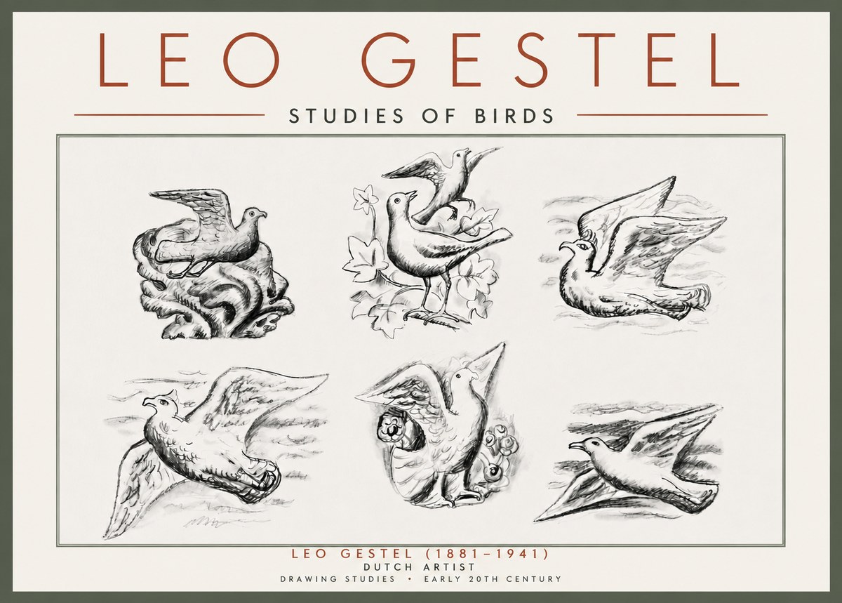 Leo Gestel Studies of Birds No5 - Juliste