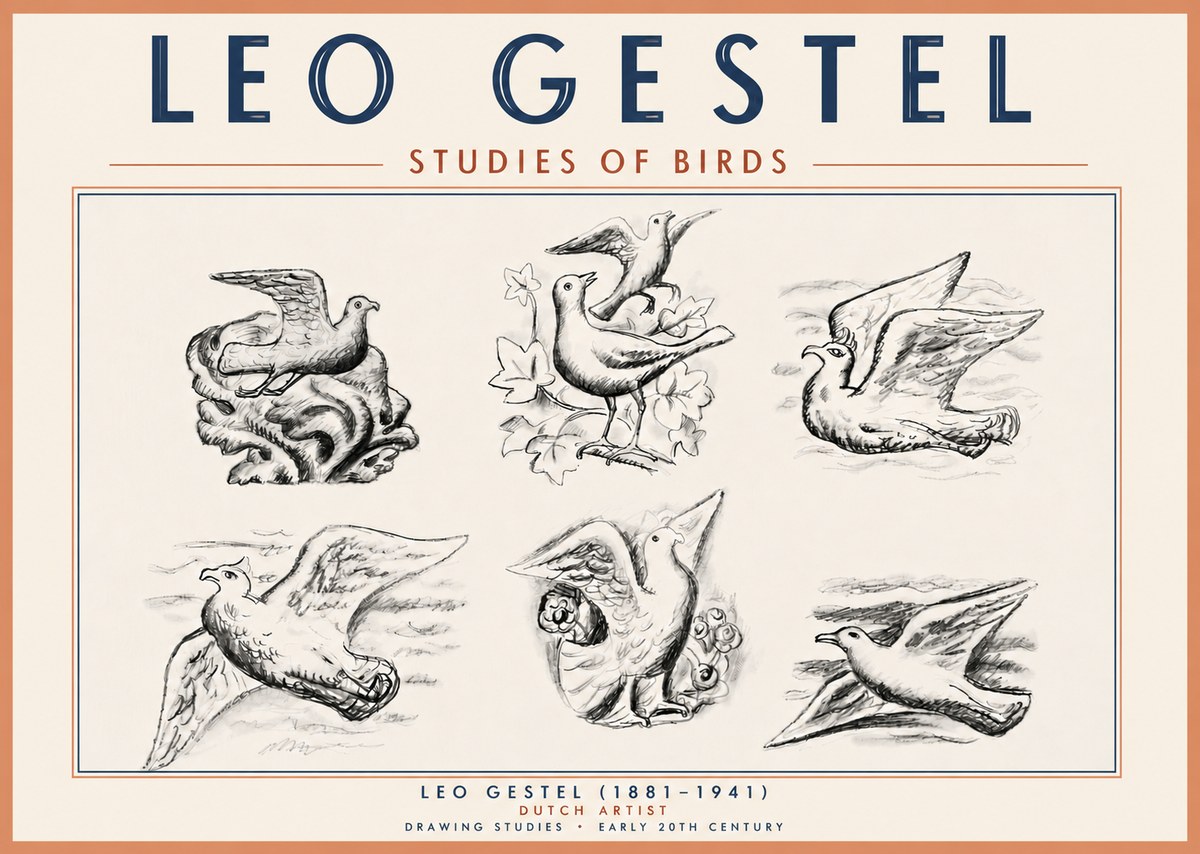 Leo Gestel Studies of Birds No6 - Juliste