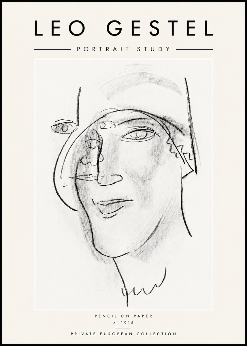 Leo Gestel Portrait Study II No6 - Juliste