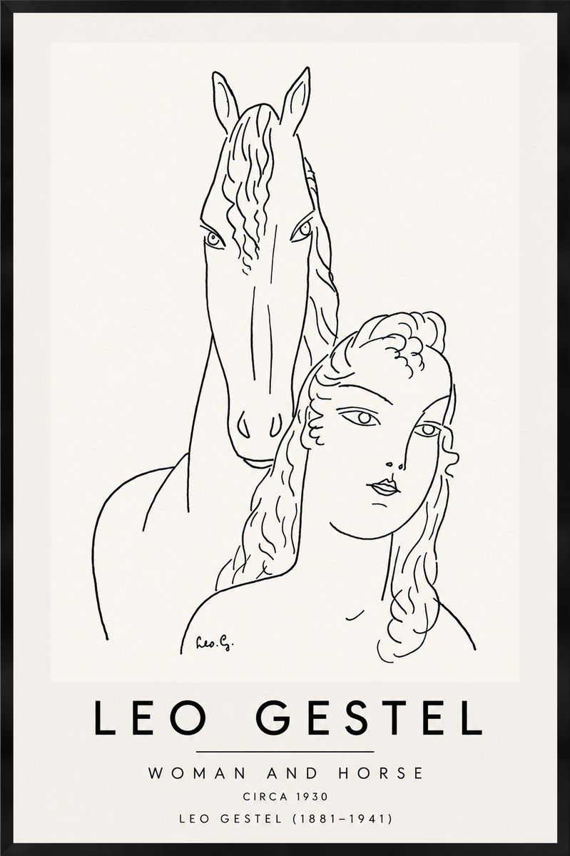 Leo Gestel Woman and Horse No6 - Juliste