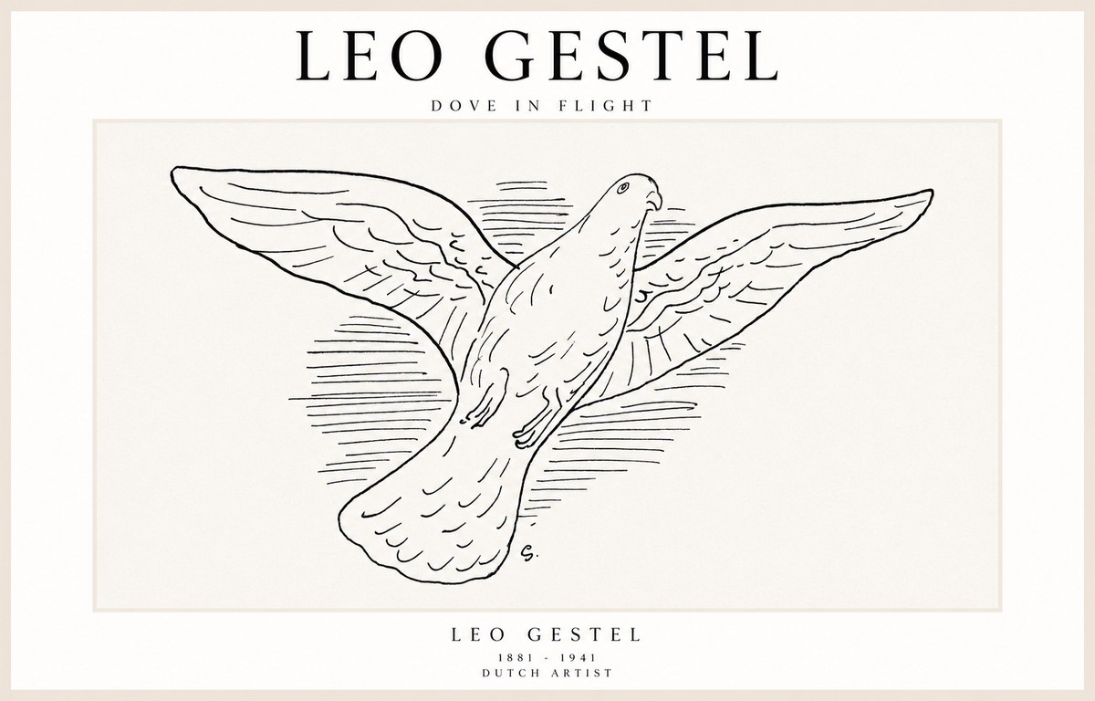 Leo Gestel Dove in Flight No1 - Juliste