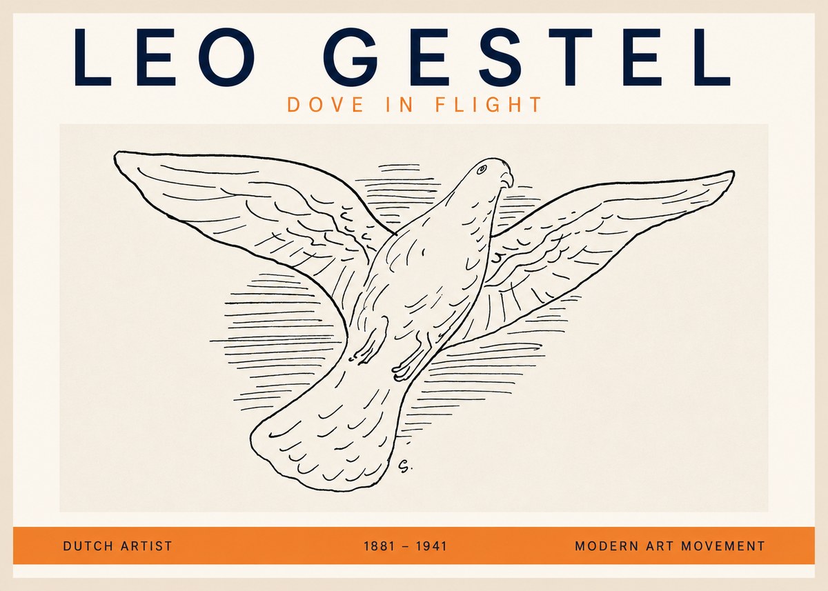 Leo Gestel Dove in Flight No2 - Juliste