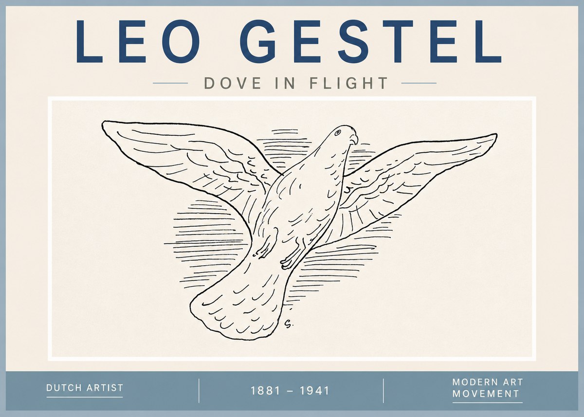Leo Gestel Dove in Flight No4 - Juliste