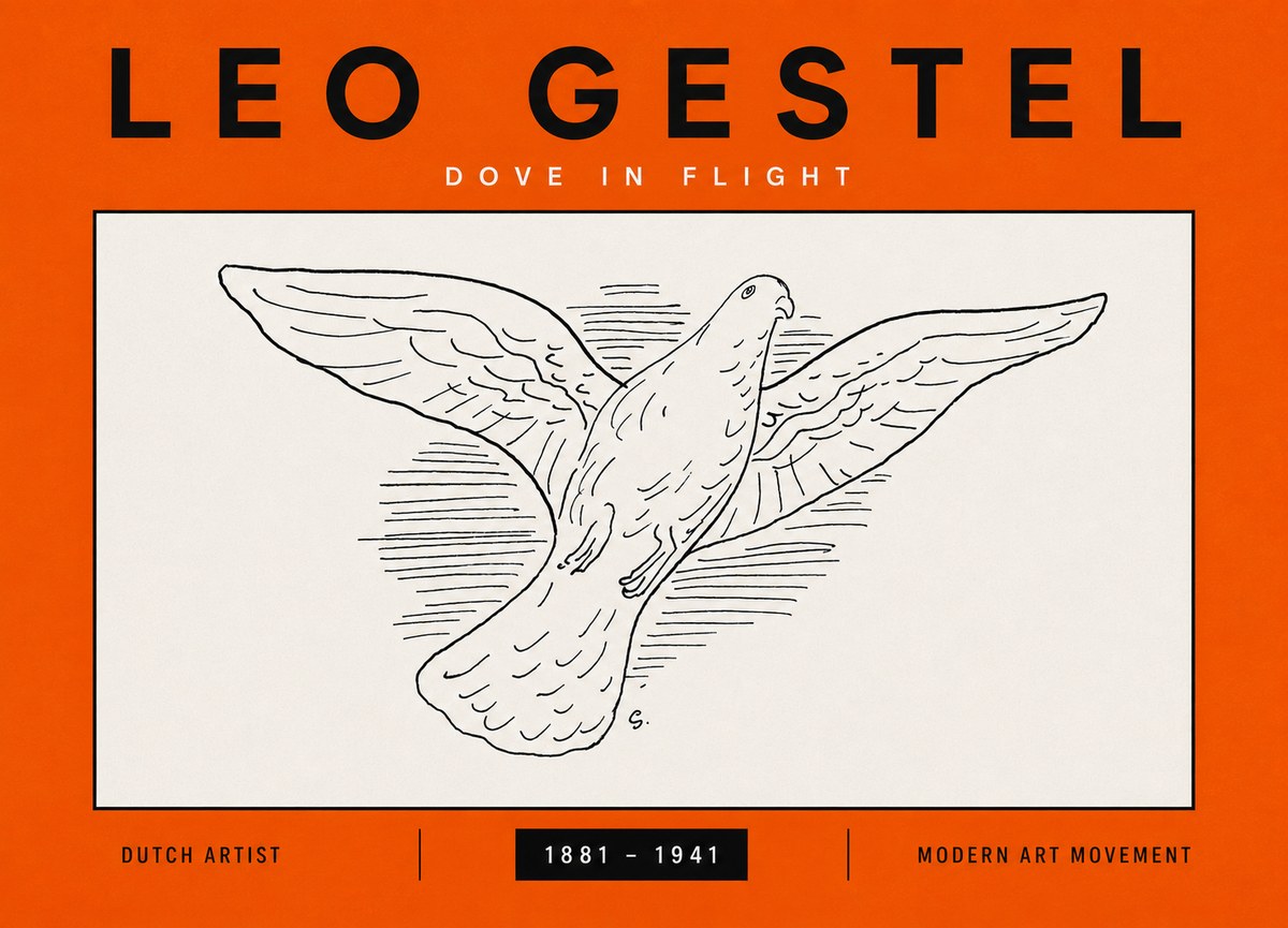 Leo Gestel Dove in Flight No5 - Juliste