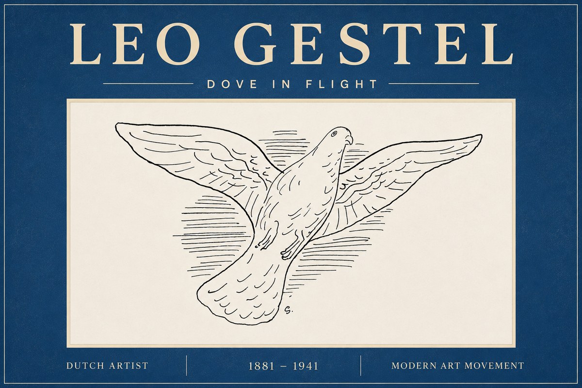 Leo Gestel Dove in Flight No6 - Juliste