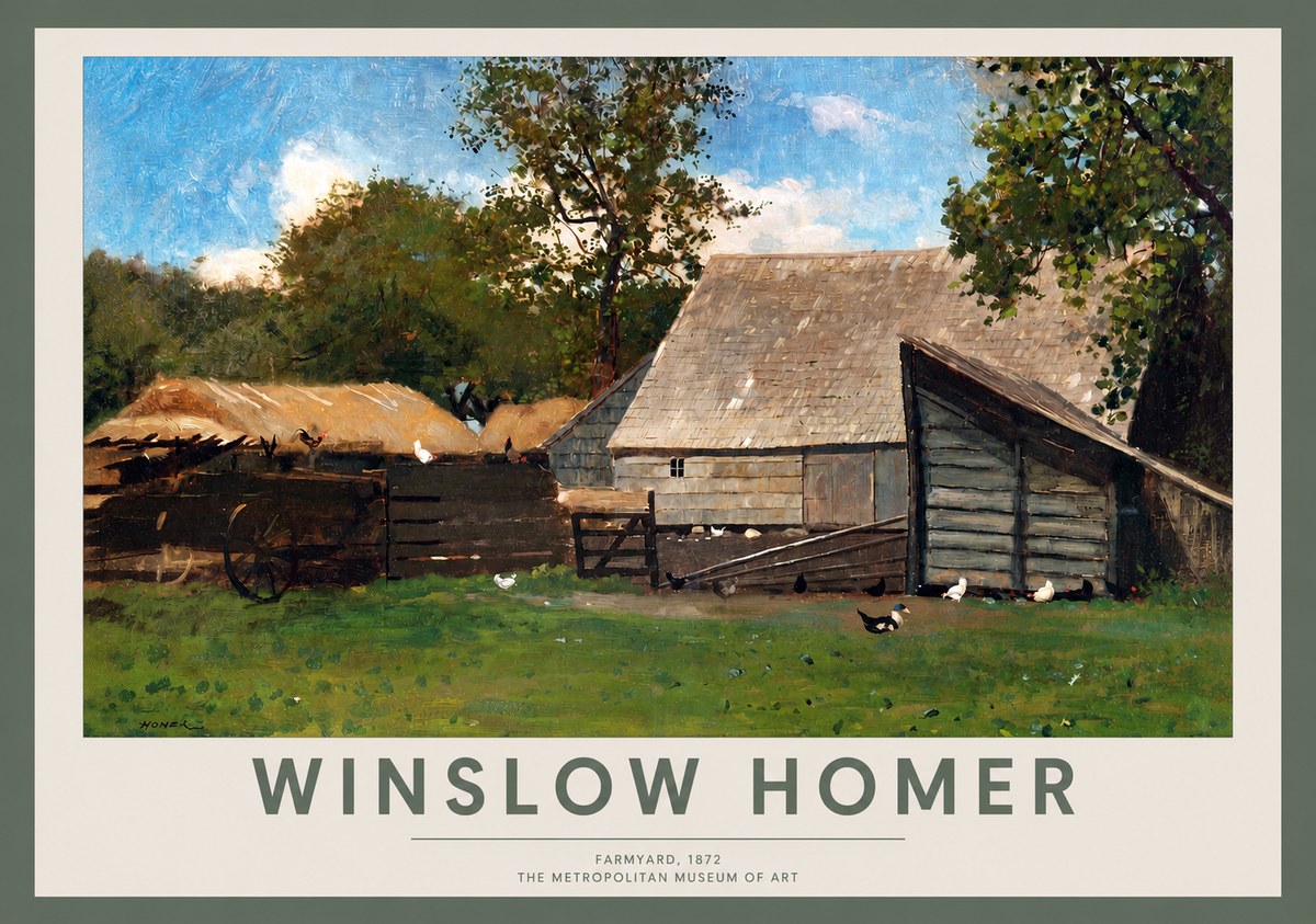 Winslow Homer Farmyard, 1872 No2 - Juliste