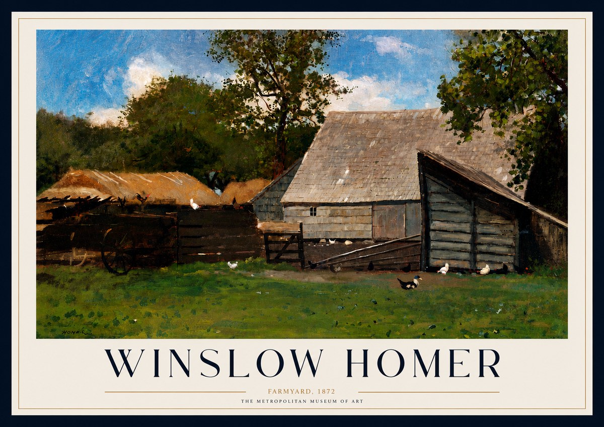 Winslow Homer Farmyard, 1872 No3 - Juliste