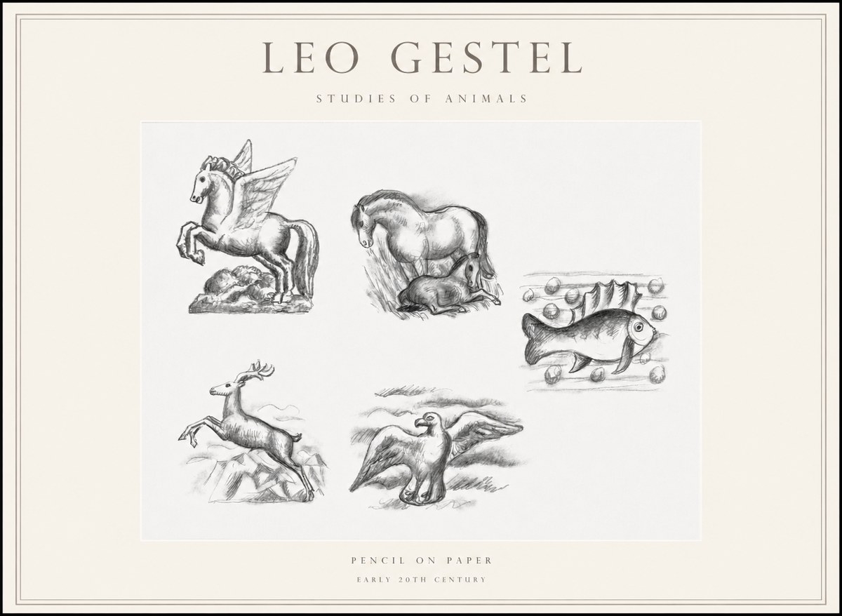 Leo Gestel Studies of Animals No1 - Juliste