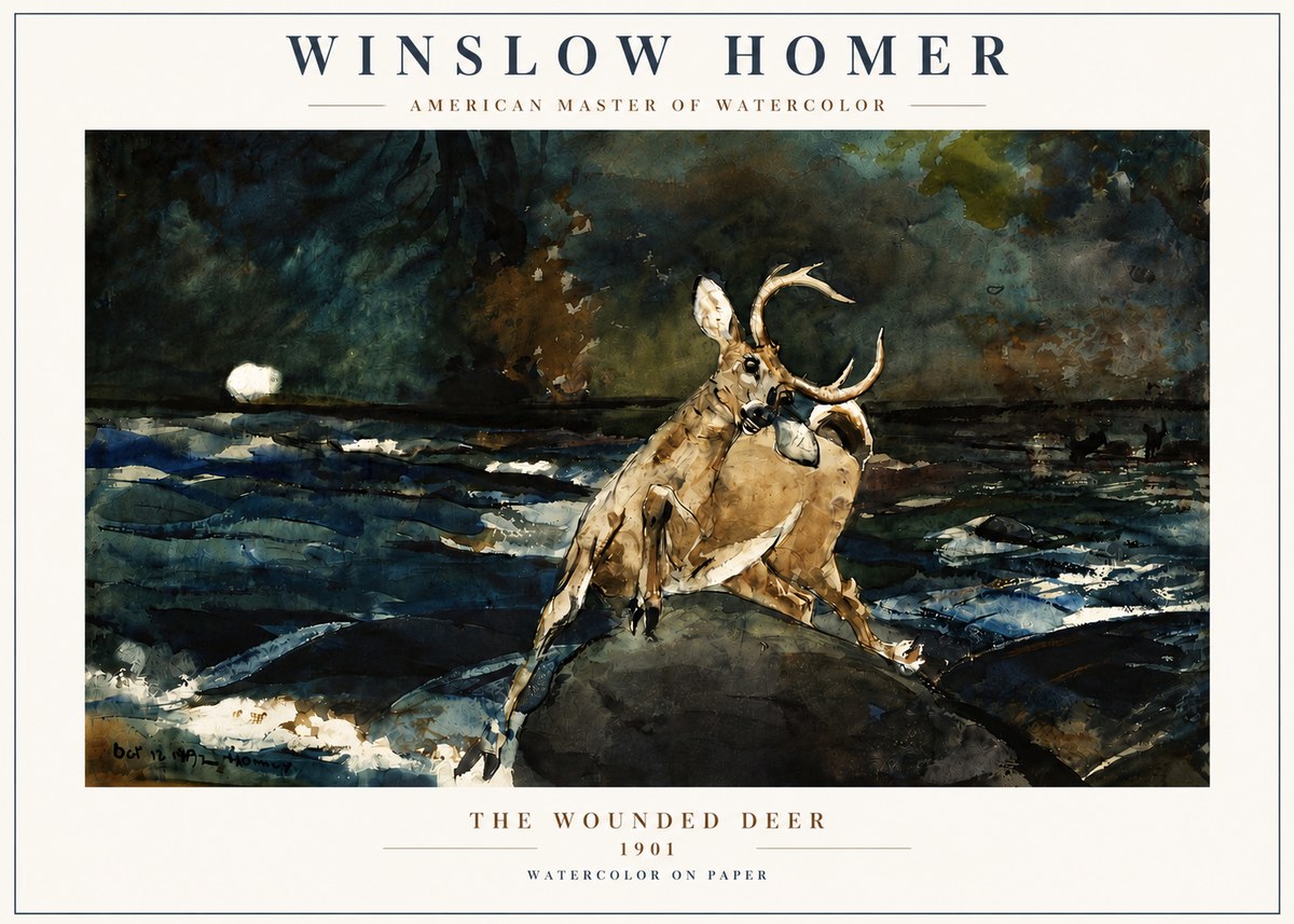 Winslow Homer The Wounded Deer No4 - Juliste