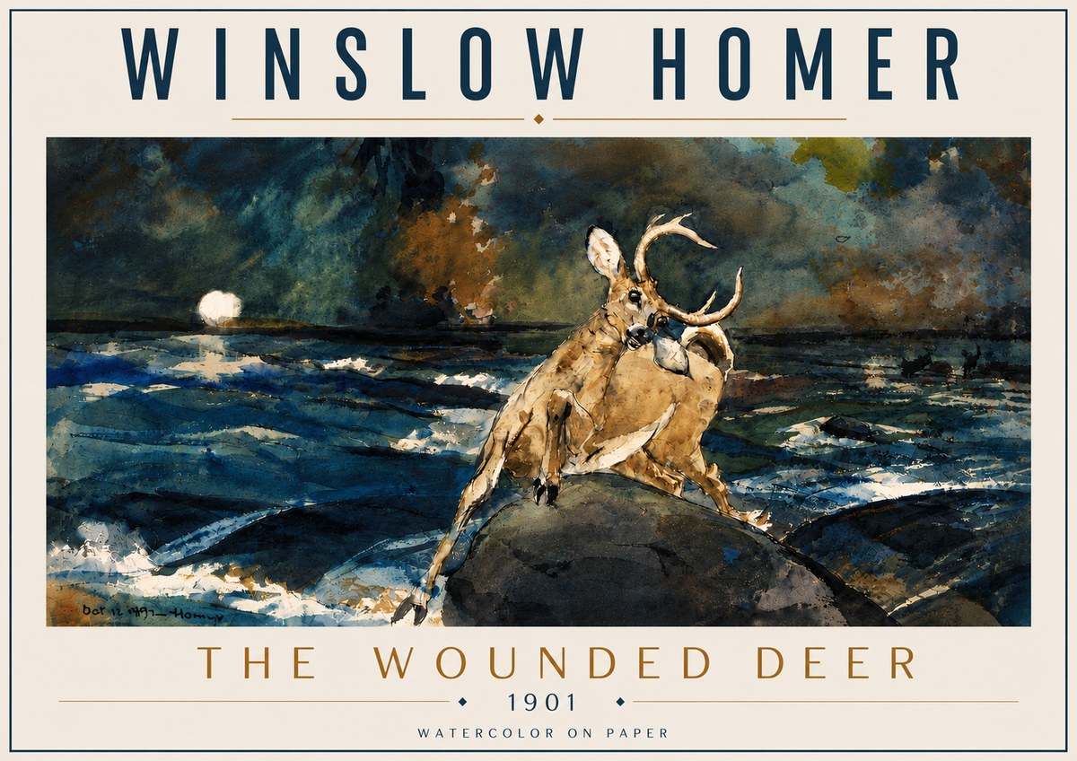 Winslow Homer The Wounded Deer No5 - Juliste