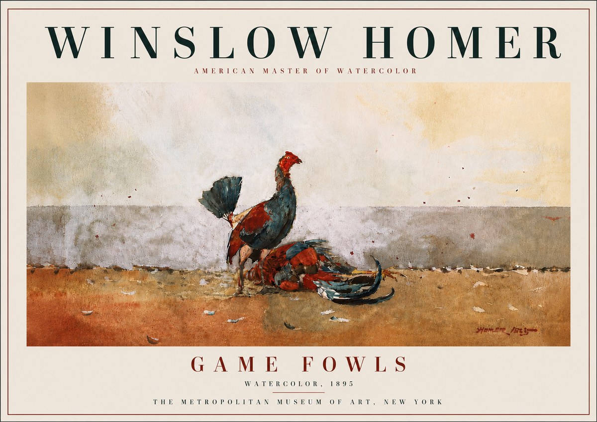 Winslow Homer Game Fowls No5 - Juliste