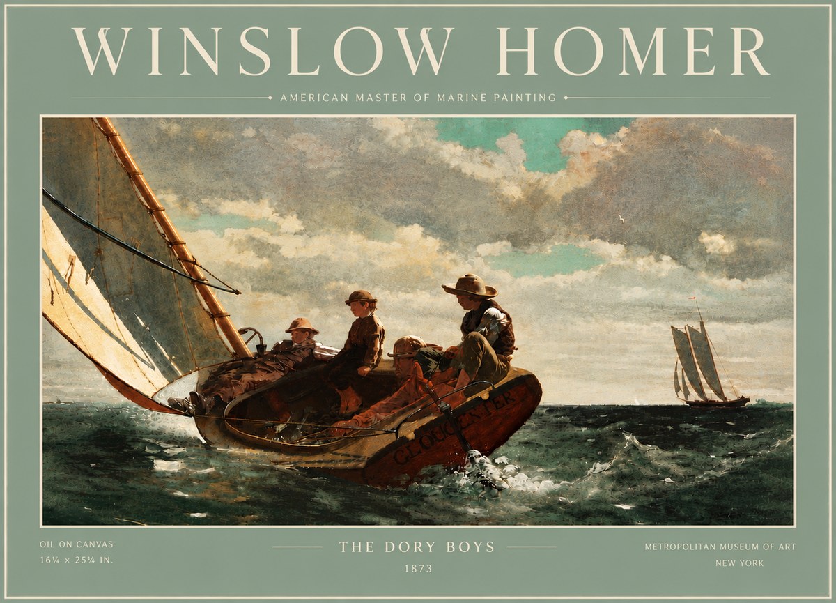 Winslow Homer The Dory Boys No6 - Juliste