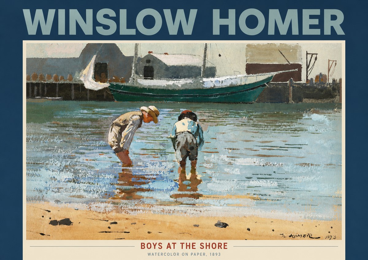 Winslow Homer Boys at the Shore No2 - Juliste