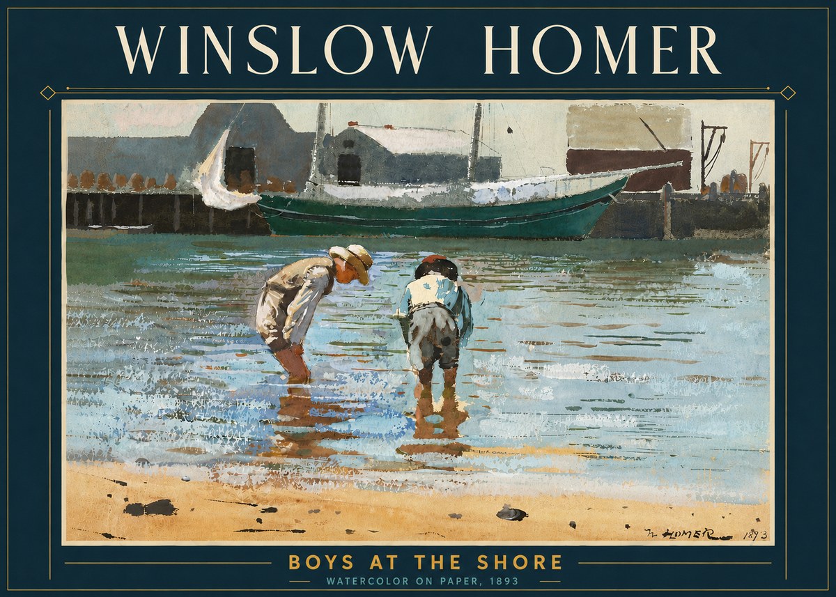 Winslow Homer Boys at the Shore No5 - Juliste