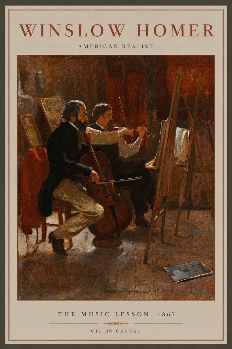 Winslow Homer The Music Lesson, 1867 No6 - Juliste