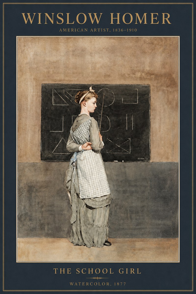 Winslow Homer The School Girl No3 - Juliste