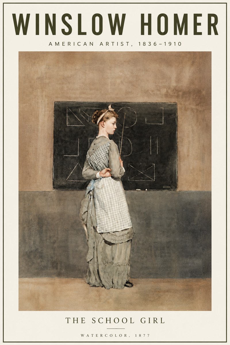 Winslow Homer The School Girl No6 - Juliste