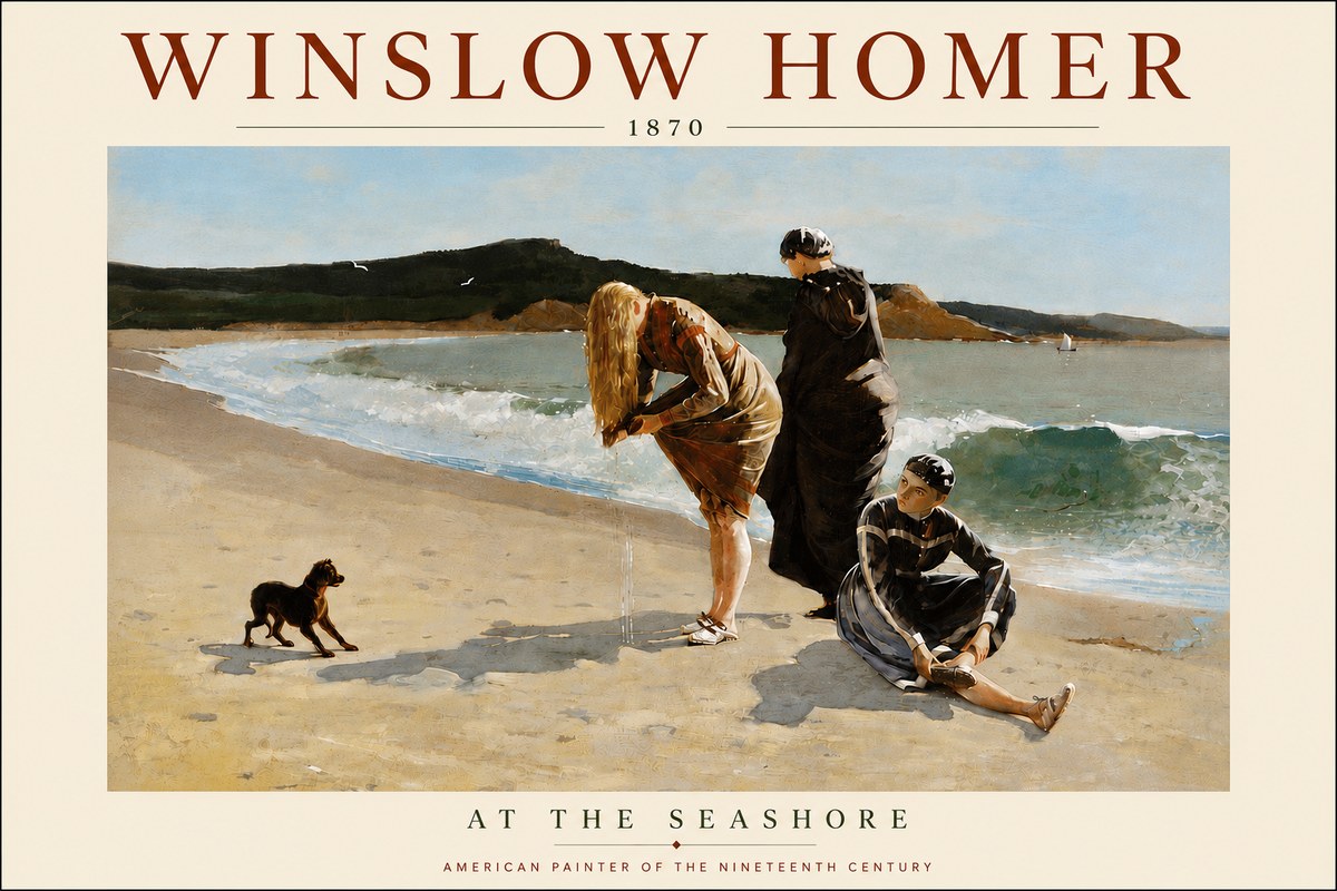 Winslow Homer At the Seashore No6 - Juliste